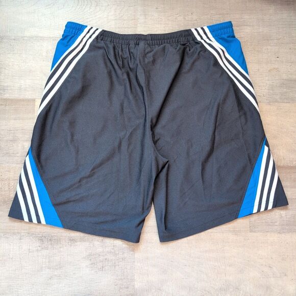 Vintage Adidas 00s Style Streetwear Athletic Shorts Thick EUC Y2K Blue Black XL - Picture 6 of 6